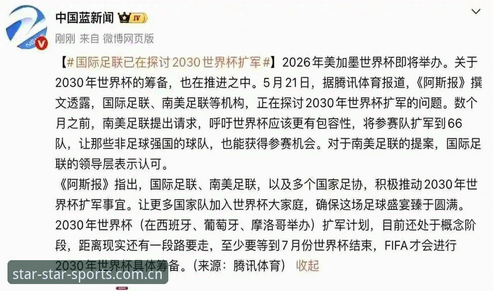 世界杯扩军至66队最新进展：中国男足有望搭上2030年世界杯末班车
